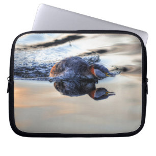 Schwimmen Jagd Rothneckke Grebe Wildlife Foto Laptopschutzhülle