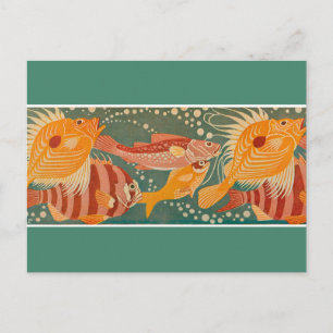 Schwimmen Jugendliche Fisch Postkarte