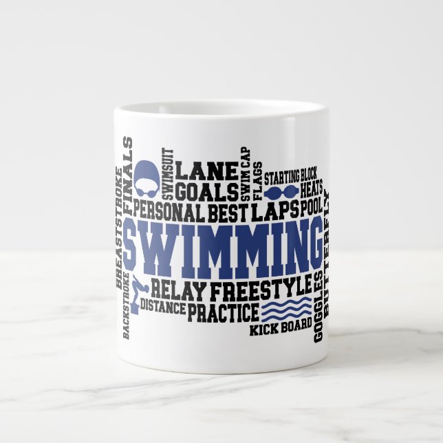 Schwimmen- Jumbo-Tasse (Vorderseite)