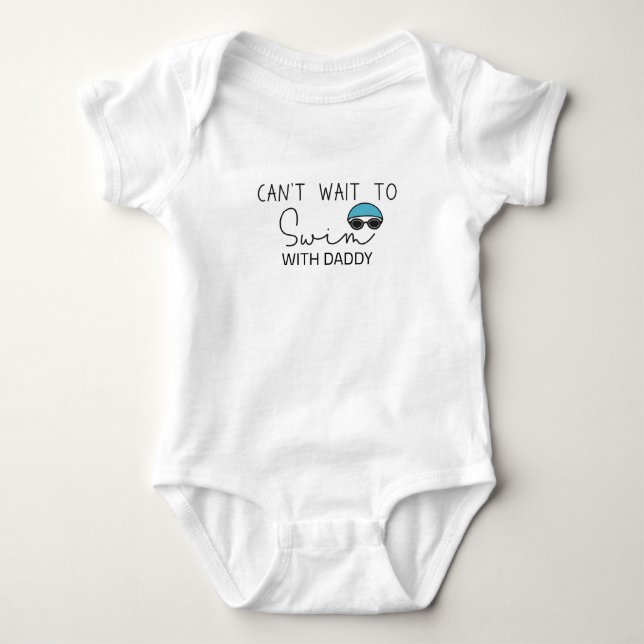 Schwimmen kann man nicht mit Papa beim Schwimmen w Baby Strampler (Vorderseite)