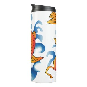 Schwimmen Koi Fish Illustration Thermosbecher