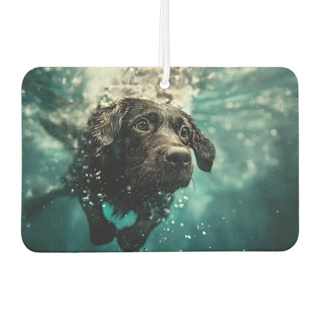 Schwimmen Labrador Puppy Underwater Design Autolufterfrischer (Vorderseite)