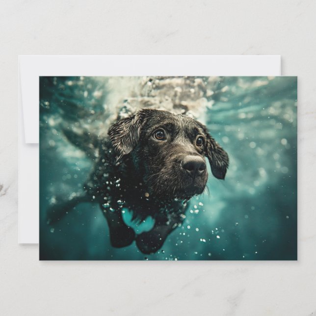 Schwimmen Labrador Puppy Underwater Design Karte (Vorderseite)