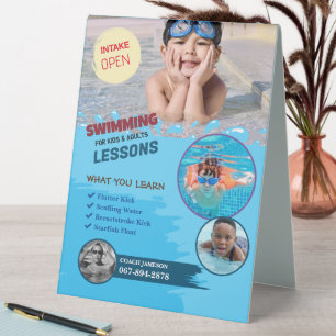Schwimmen Lektionen Tischzelt Tischaufsteller