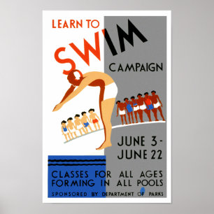 Schwimmen lernen poster