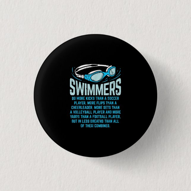 Schwimmen macht mehr Kicks ich lustige Geschenke s Button (Vorderseite)