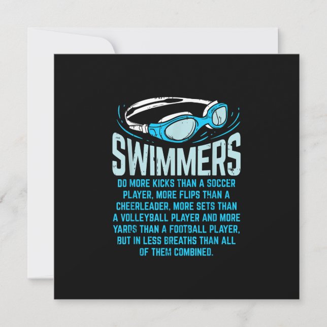 Schwimmen macht mehr Kicks ich lustige Geschenke s Einladung (Vorderseite)
