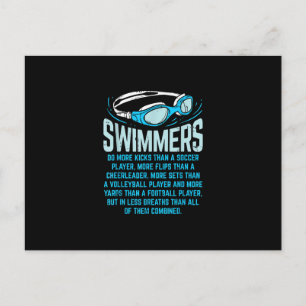 Schwimmen macht mehr Kicks ich lustige Geschenke s Einladungspostkarte