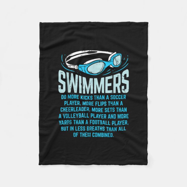 Schwimmen macht mehr Kicks ich lustige Geschenke s Fleecedecke (Vorderseite)