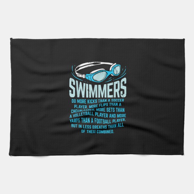 Schwimmen macht mehr Kicks ich lustige Geschenke s Geschirrtuch (Horizontal)