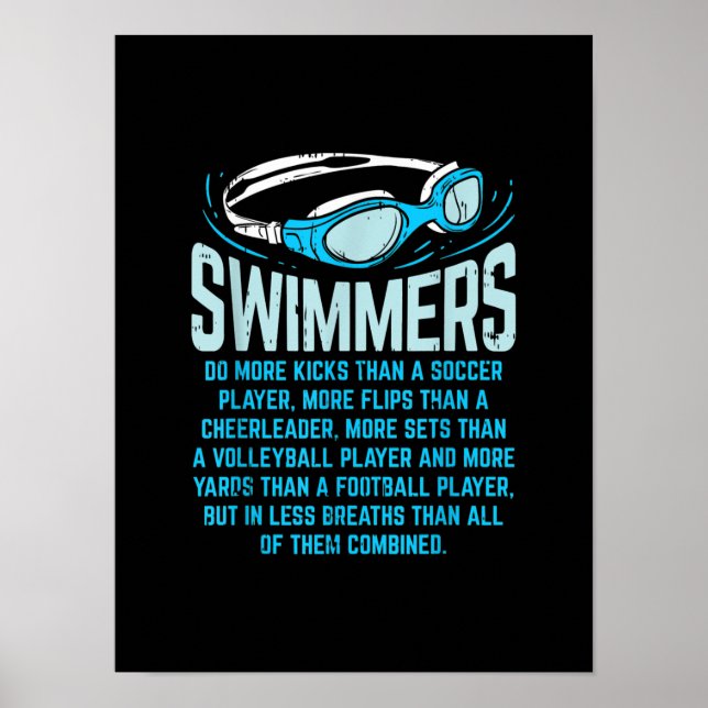 Schwimmen macht mehr Kicks ich lustige Geschenke s Poster (Vorne)