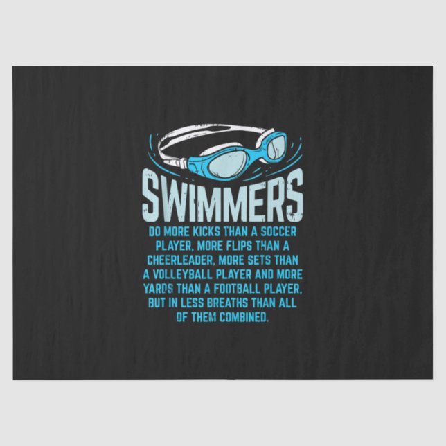Schwimmen macht mehr Kicks ich lustige Geschenke s Seidenpapier (Vorderseite)