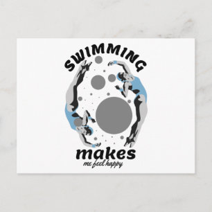 Schwimmen Macht Mich Glücklich - Wasserliebhaber Postkarte