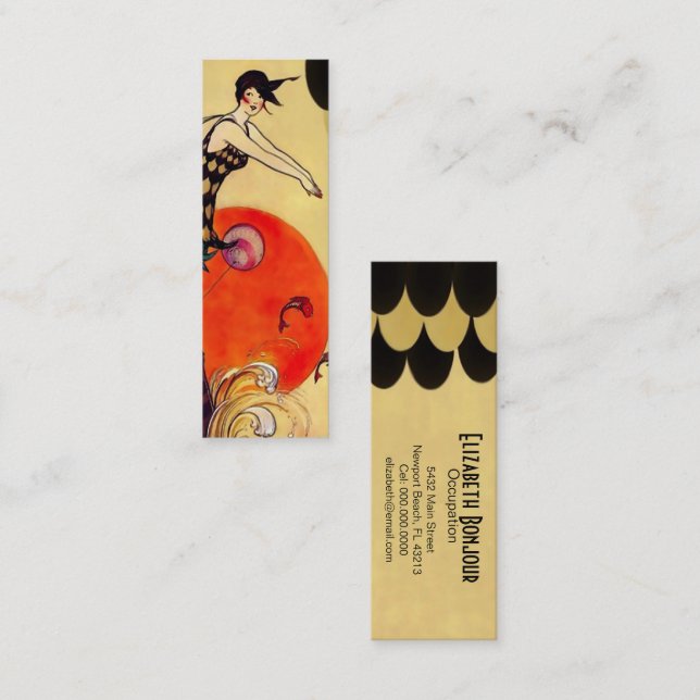 Schwimmen-Mädchen - dünne Visitenkarte (Vorne/Hinten)