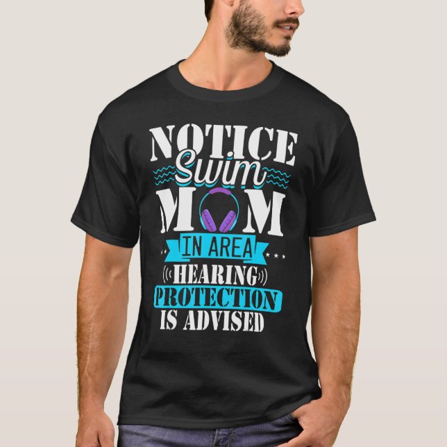 Schwimmen Mama Hörschutz empfohlen Schwimmen T-Shirt (Vorderseite)