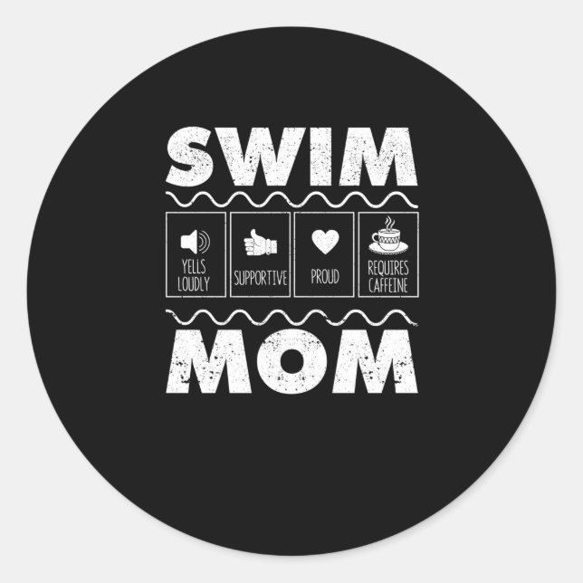 Schwimmen Mama Inhalt Sonnenbaden Mama Schwimmbad Runder Aufkleber (Vorderseite)