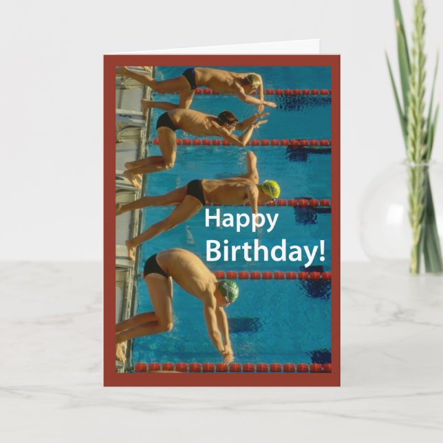 Schwimmen Männer zum Geburtstag Karte (Vorderseite)