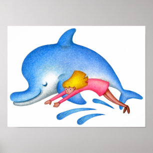 Schwimmen mit Delfinen. Poster