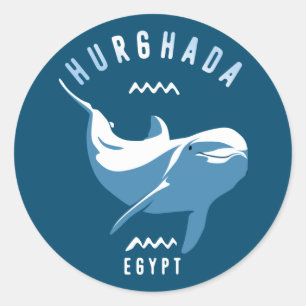 Schwimmen mit Delphinen Hurghada Ägypten T - Shirt Runder Aufkleber