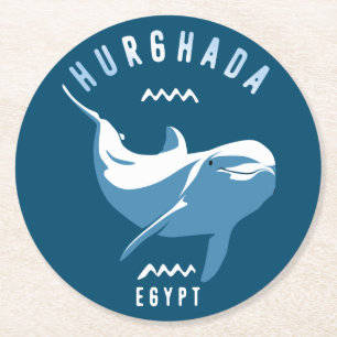 Schwimmen mit Delphinen Hurghada Ägypten T - Shirt Runder Pappuntersetzer