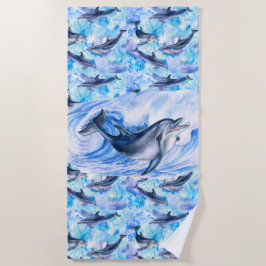 Schwimmen mit den Delphinen Strandtuch