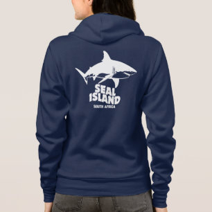 Schwimmen mit großen, weißen Haien - Siegel Island Hoodie