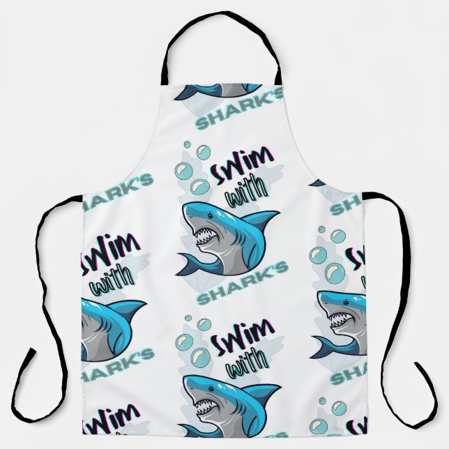 schwimmen mit Haien Schürze (Vorderseite)