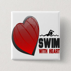 SCHWIMMEN MIT HERZEN BUTTON