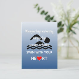 Schwimmen mit Ihrem Herzen inspirierend Postkarte