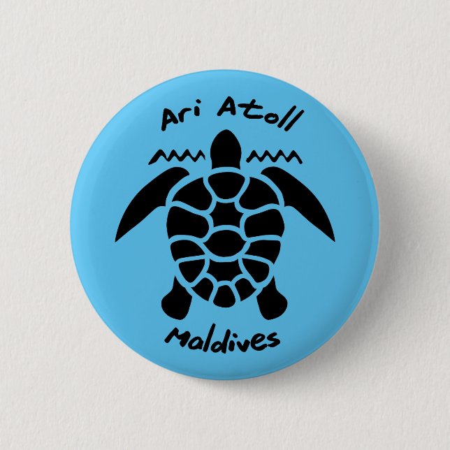 Schwimmen mit Schildkröten auf den Malediven auf d Button (Vorderseite)