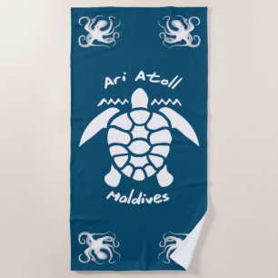 Schwimmen mit Schildkröten auf den Malediven auf d Strandtuch