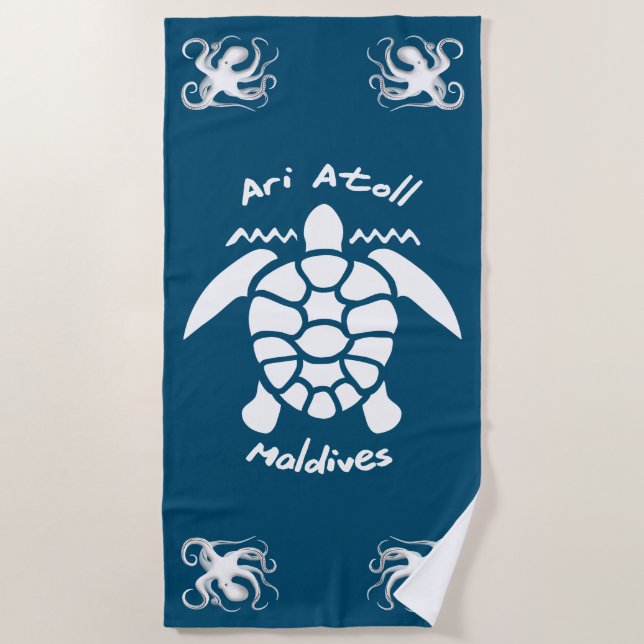 Schwimmen mit Schildkröten auf den Malediven auf d Strandtuch (Vorderseite)