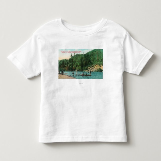 Schwimmen nahe dem Dock auf dem russischen Fluss Kleinkind T-shirt (Vorderseite)