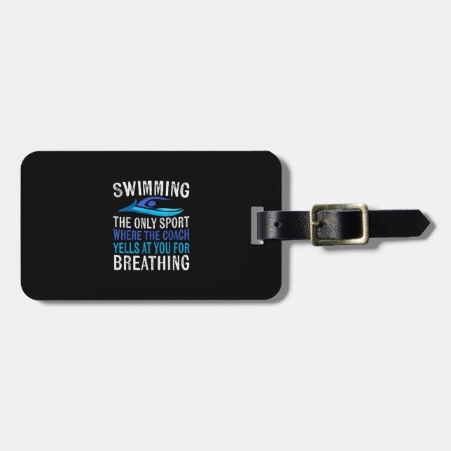 Schwimmen nur Sport, wo Coach Schwimmen Geschenke Gepäckanhänger (Vorderseite horizontal)