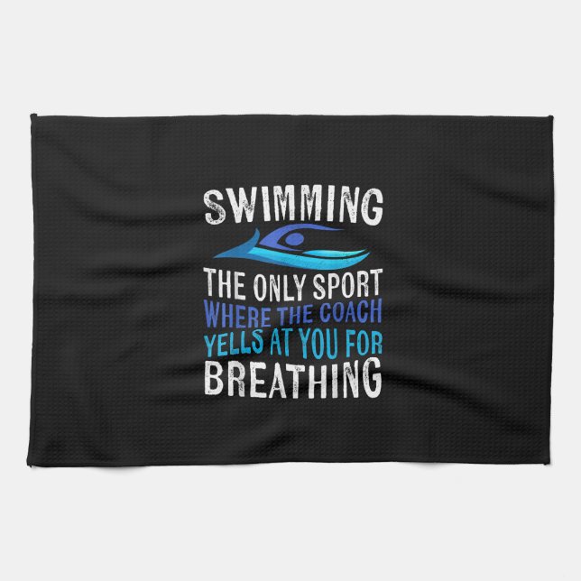 Schwimmen nur Sport, wo Coach Schwimmen Geschenke Geschirrtuch (Horizontal)
