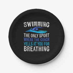 Schwimmen nur Sport, wo Coach Schwimmen Geschenke Pappteller