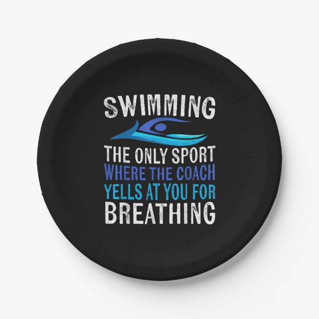 Schwimmen nur Sport, wo Coach Schwimmen Geschenke Pappteller (Vorderseite)