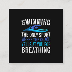 Schwimmen nur Sport, wo Coach Schwimmen Geschenke Quadratische Visitenkarte