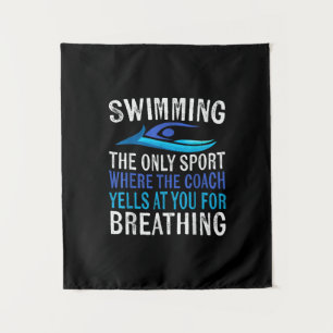 Schwimmen nur Sport, wo Coach Schwimmen Geschenke Wandteppich