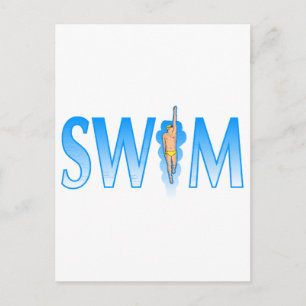 schwimmen postkarte