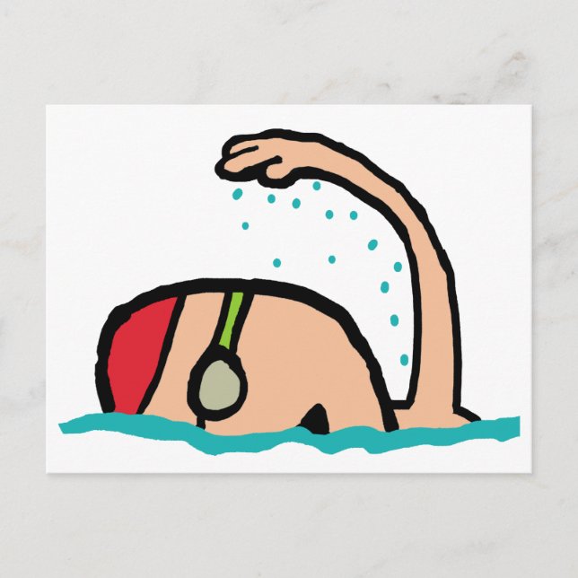 Schwimmen Postkarte (Vorderseite)