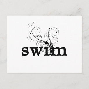 schwimmen postkarte