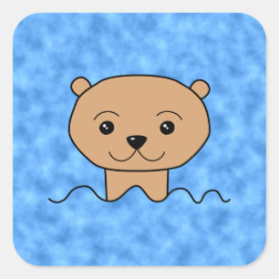 Schwimmen. Quadratischer Aufkleber