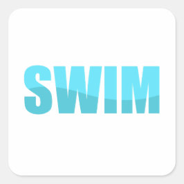 schwimmen quadratischer aufkleber