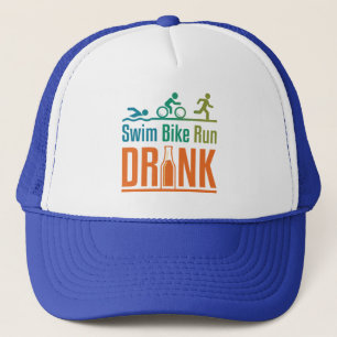 Schwimmen Radfahren Laufen Trinken Lustiger Triath Truckerkappe