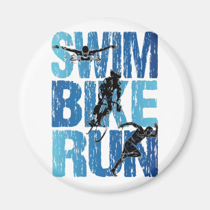 Schwimmen Radfahren Laufen - Vintage Triathlon Magnet