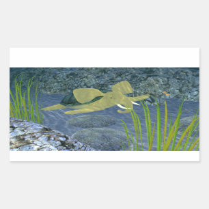 Schwimmen Rechteckiger Aufkleber