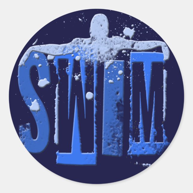 SCHWIMMEN RUNDER AUFKLEBER (Vorderseite)