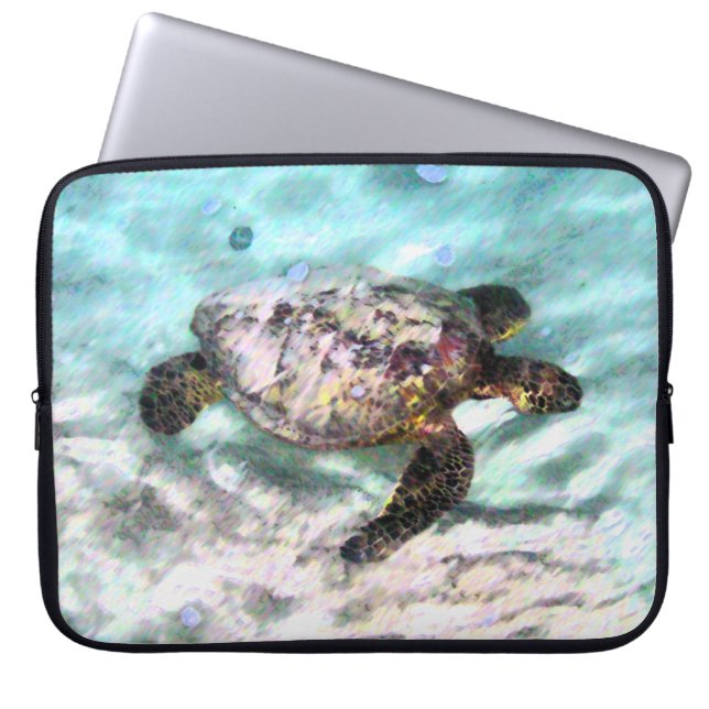 Schwimmen-Schildkröte-Laptop-Hülse Laptopschutzhülle (Vorderseite)
