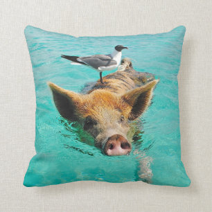 Schwimmen-Schwein mit einem Passagier Kissen